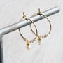 Freshwater Pearl And Leaf Necklace And Hoops Set, thumbnail 8 of 12
