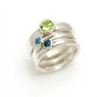 Silver Stacking Rings With Semi Precious Stones, thumbnail 1 of 9