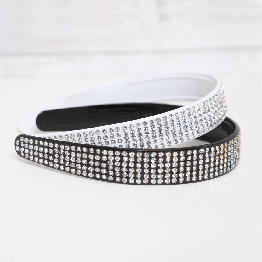 Black Or White Diamante Sparkle Hair Band By red berry apple ...