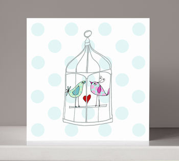 Personalised Love Birds Anniversary Engagement Card, 2 of 4