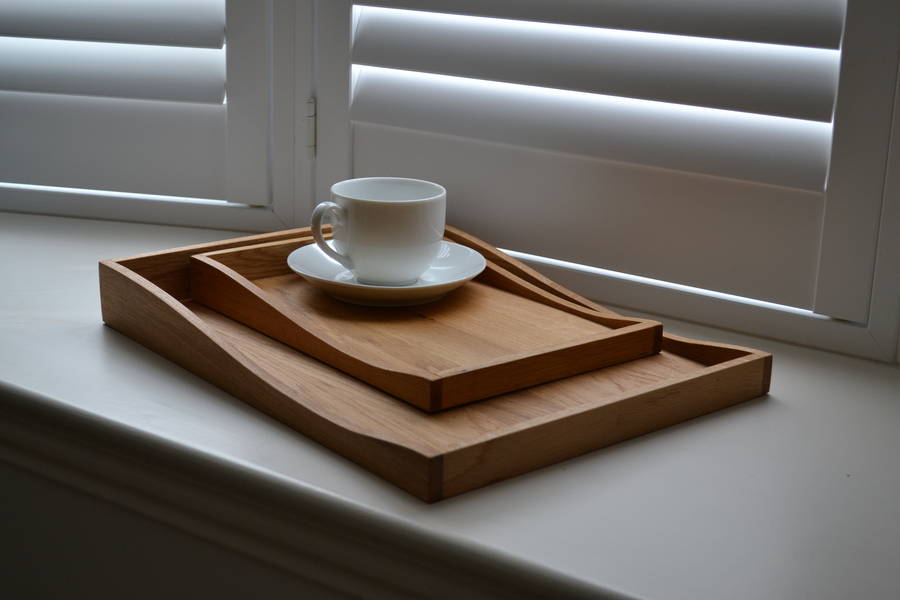 personalised wooden 'wave' tea tray by earthome | notonthehighstreet.com