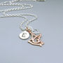 Sterling Silver And Rose Gold Plated Dove Necklace, thumbnail 1 of 5