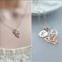 Sterling Silver And Rose Gold Plated Dove Necklace, thumbnail 4 of 5
