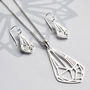 Sterling Silver Art Deco Diamond Necklace, thumbnail 2 of 10