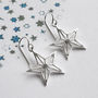 Sterling Silver Dangly Geometric Star Earrings, thumbnail 1 of 5