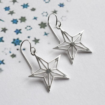Sterling Silver Geometric Star Necklace, 3 of 5