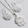 Sterling Silver Flowering Lotus Necklace, thumbnail 3 of 6
