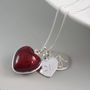 Silver Necklace With Murano Glass Heart And Initial, thumbnail 2 of 9