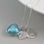 Silver Necklace With Murano Glass Heart And Initial, thumbnail 6 of 9
