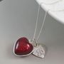 Silver Necklace With Murano Glass Heart And Initial, thumbnail 7 of 9
