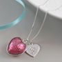 Silver Necklace With Murano Glass Heart And Initial, thumbnail 9 of 9
