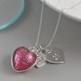 Silver Necklace With Murano Glass Heart And Initial, thumbnail 8 of 9