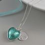Silver Necklace With Murano Glass Heart And Initial, thumbnail 1 of 9