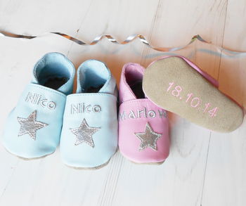 Personalised Keepsake Star Baby Shoes, 3 of 9