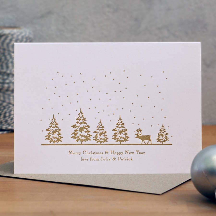 Personalised 'snow Is Falling' Christmas Card Pack By Wolf & Ink ...