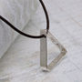 Mens Secret Message Silver Triangle Necklace, thumbnail 1 of 12