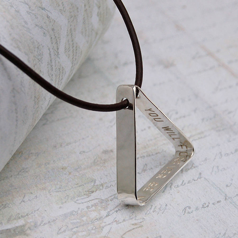 Mens Secret Message Silver Triangle Necklace By IndiviJewels ...