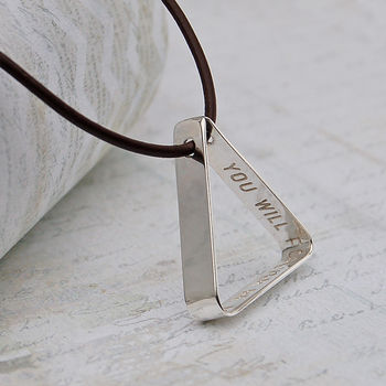 Mens Secret Message Silver Triangle Necklace, 2 of 12