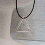 Mens Secret Message Silver Triangle Necklace, thumbnail 6 of 12