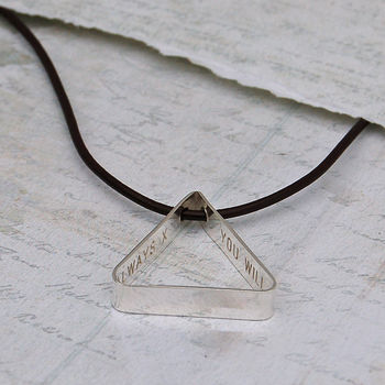 Mens Secret Message Silver Triangle Necklace, 7 of 12