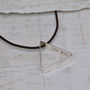 Mens Secret Message Silver Triangle Necklace, thumbnail 8 of 12