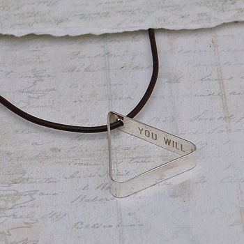 Mens Secret Message Silver Triangle Necklace, 8 of 12
