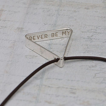 Mens Secret Message Silver Triangle Necklace, 9 of 12