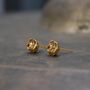 Gold Plated Rose Stud Earrings, thumbnail 1 of 4