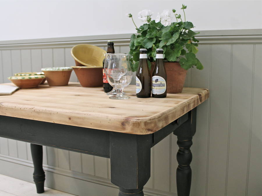 Distressed Painted Pine Farmhouse Kitchen Table By ...