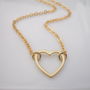 Gold Plate Heart Necklace, thumbnail 3 of 4