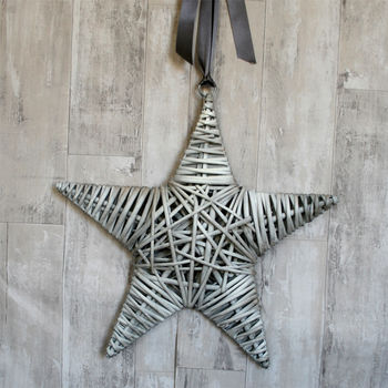 Wicker Star Christmas Wreath Decoration, 6 of 6