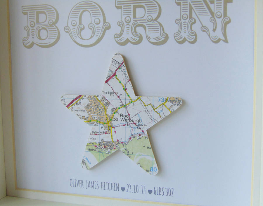 Personalised Baby Map Picture By Little Bird Designs ...