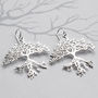 Sterling Silver Dangly Bonsai Tree Earrings, thumbnail 1 of 5