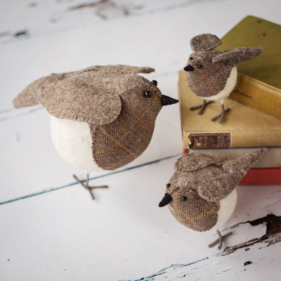 large tweed felt standing robin by armstrong ward | notonthehighstreet.com