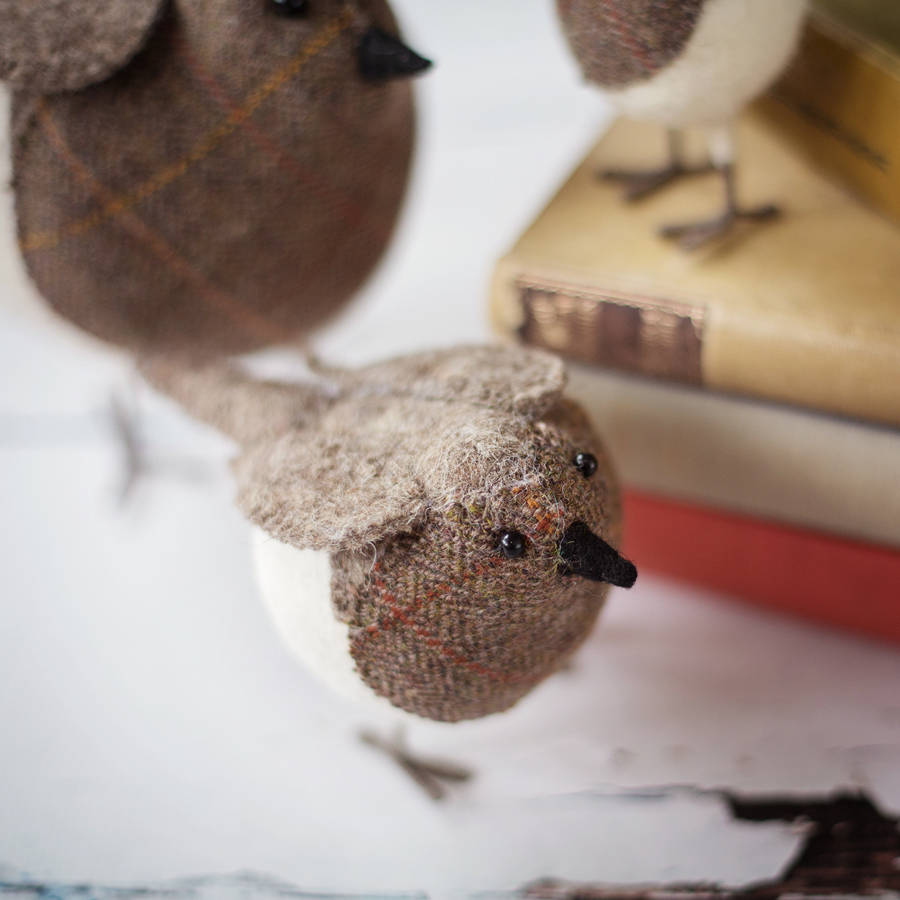 Small Tweed Felt Standing Robin By armstrong ward | notonthehighstreet.com