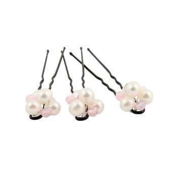 Set Of Pearl Blossom Wedding Hair Pins, 6 of 7