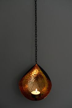 Hanging Gold And Black Tea Light Holder, 4 of 4