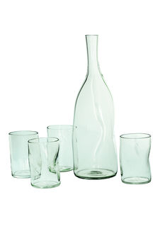 Hand Blown Glass Decanter With Four Glasses, 2 of 3