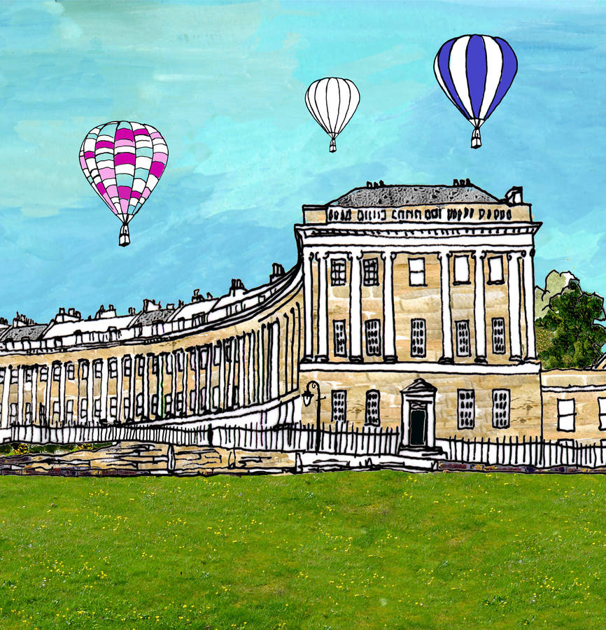 royal crescent bath limited edition giclee print by emmeline simpson