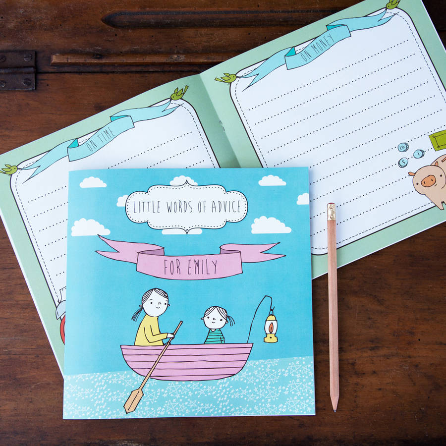 'little words of advice' personalised keepsake book by lou brown
