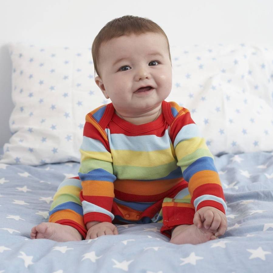 organic striped baby grow by all things brighton beautiful ...