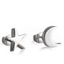 Silver Star And Moon Stud Earrings, thumbnail 4 of 5