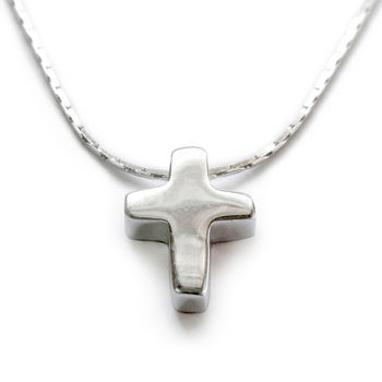 Sterling Silver Christening Cross Necklace, 2 of 3
