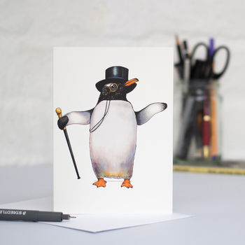 Penguin In A Top Hat Card, 2 of 3