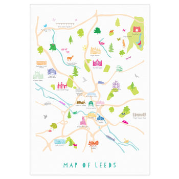 Map Of Leeds Print, 3 of 5