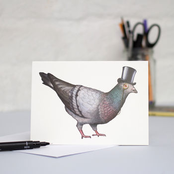 Pigeon In A Top Hat Card, 2 of 2