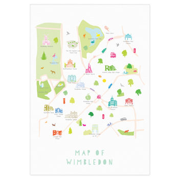 Map Of Wimbledon Art Print, 2 of 3