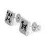 Cave Art Sterling Silver Square Studs, thumbnail 3 of 7