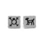 Cave Art Sterling Silver Square Studs, thumbnail 4 of 7