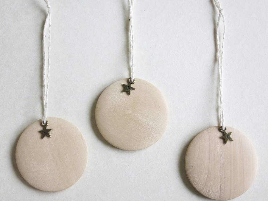 Personalised Wooden Tree Decoration Set By Thread Squirrel